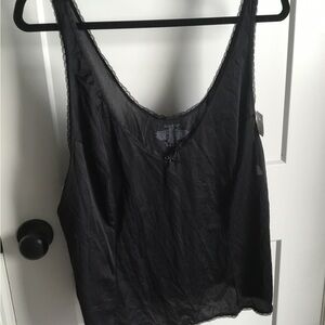 Vassarette Black Lace Detail Camisole Size 3X